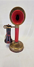 Antique Kellogg Candlestick Telephone 1900s Brass Rare Red History