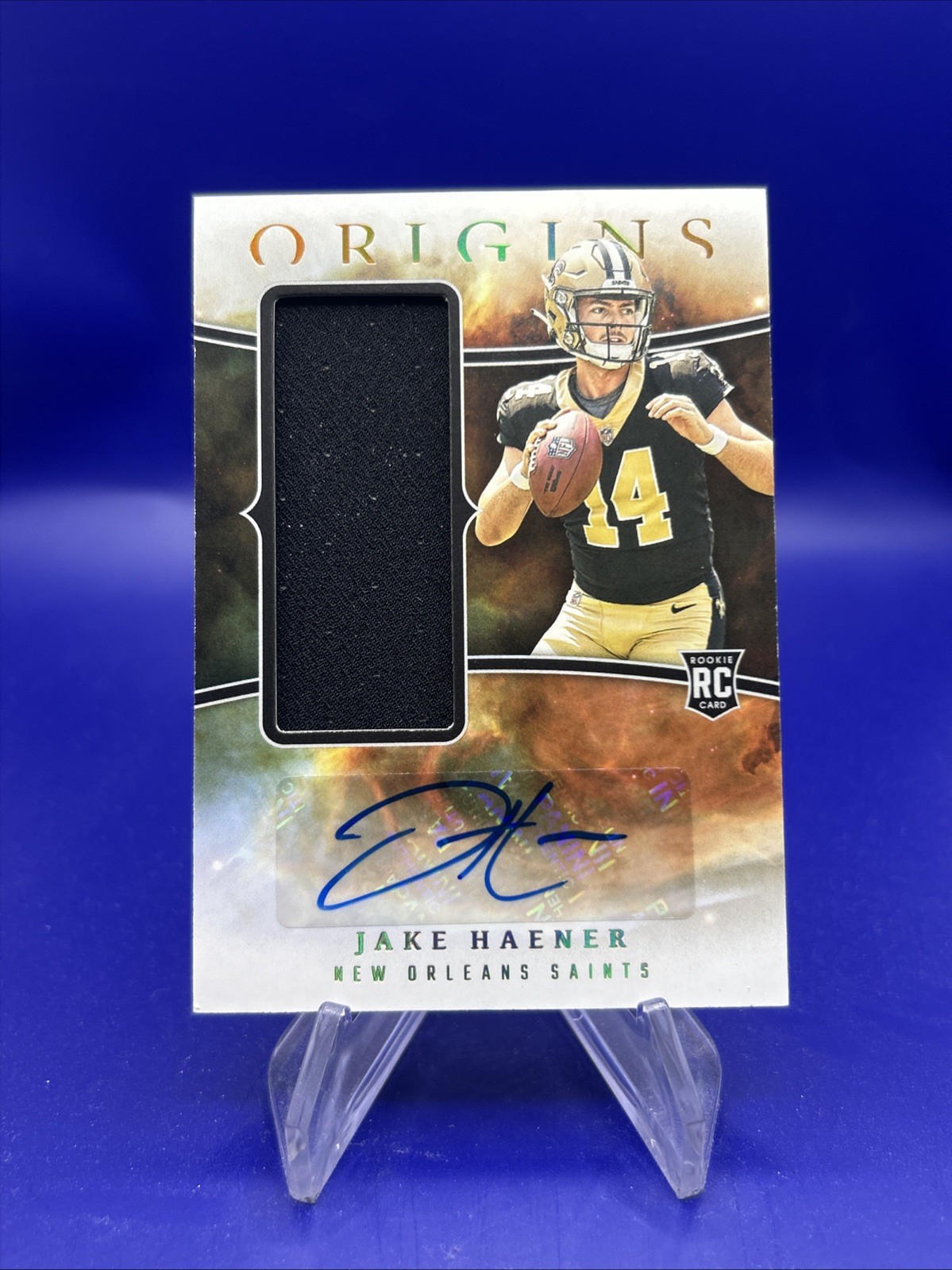 2023 Panini Origins Jake Haener Rookie Jumbo Jersey Autograph Card #RJJA-JH RC AU MEM