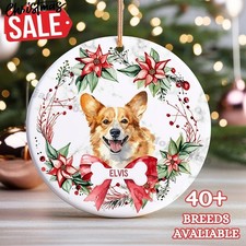 Welsh Corgi Custom Name Christmas Ornament - Personalized Dog Name Christmas ...