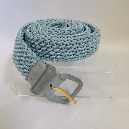 Maus & Hoffman Woven BraidedHandmade Elastic Belt Blue Stretch Unisex Belt