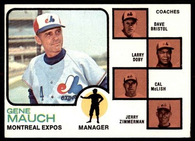 1973 Topps: Gene Mauch/Dave Bristol/Larry Doby/Cal McLish/Jerry Zimmerman