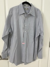Men's Stafford Executive Pinpoint Oxford Chambray Button Down Dress Shirt- 171/2