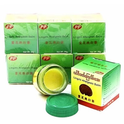 6x Lingzhi Analgesic Balm 30g Relief Pain Myanmar Herbal Cream Massage Ointment