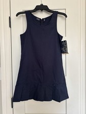 French Toast Girl Dress Size 12 Navy Blue Pleated Sleeveless School Uniform NWT
