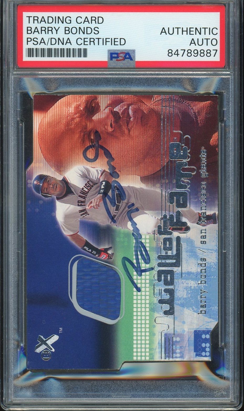BARRY BONDS Autograph 2001 Fleer E-X Wall of Fame PSA/DNA PSA AUTO Signed view 3