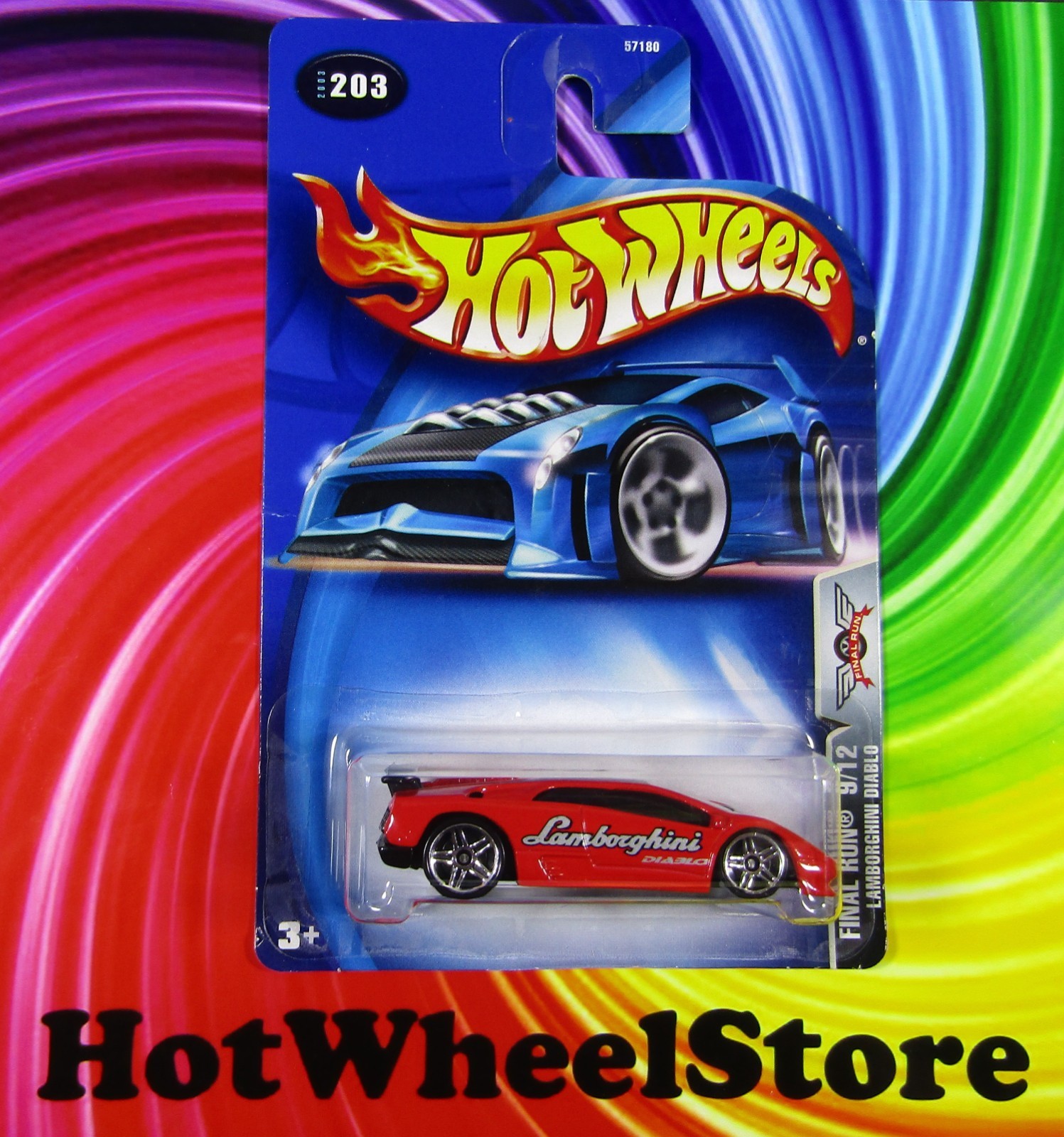 2003 Hot Wheels  FINAL RUN    LAMBORGHINI DIABLO   Metal Base  #203  HW37-010726