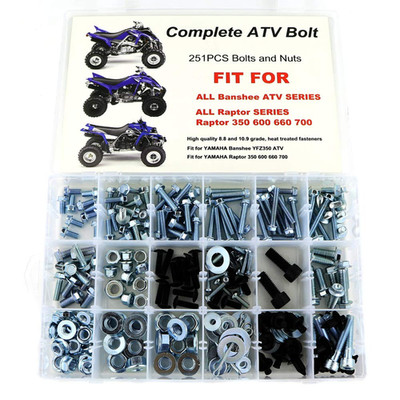 Xitomer 251Pcs Fit For Raptor700 Plastics Engine Body Frame Exhaust Bolts Kit