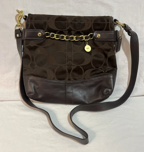 Tracolla Coach H1173 F18862 Signature marrone tela pelle ottime condizioni