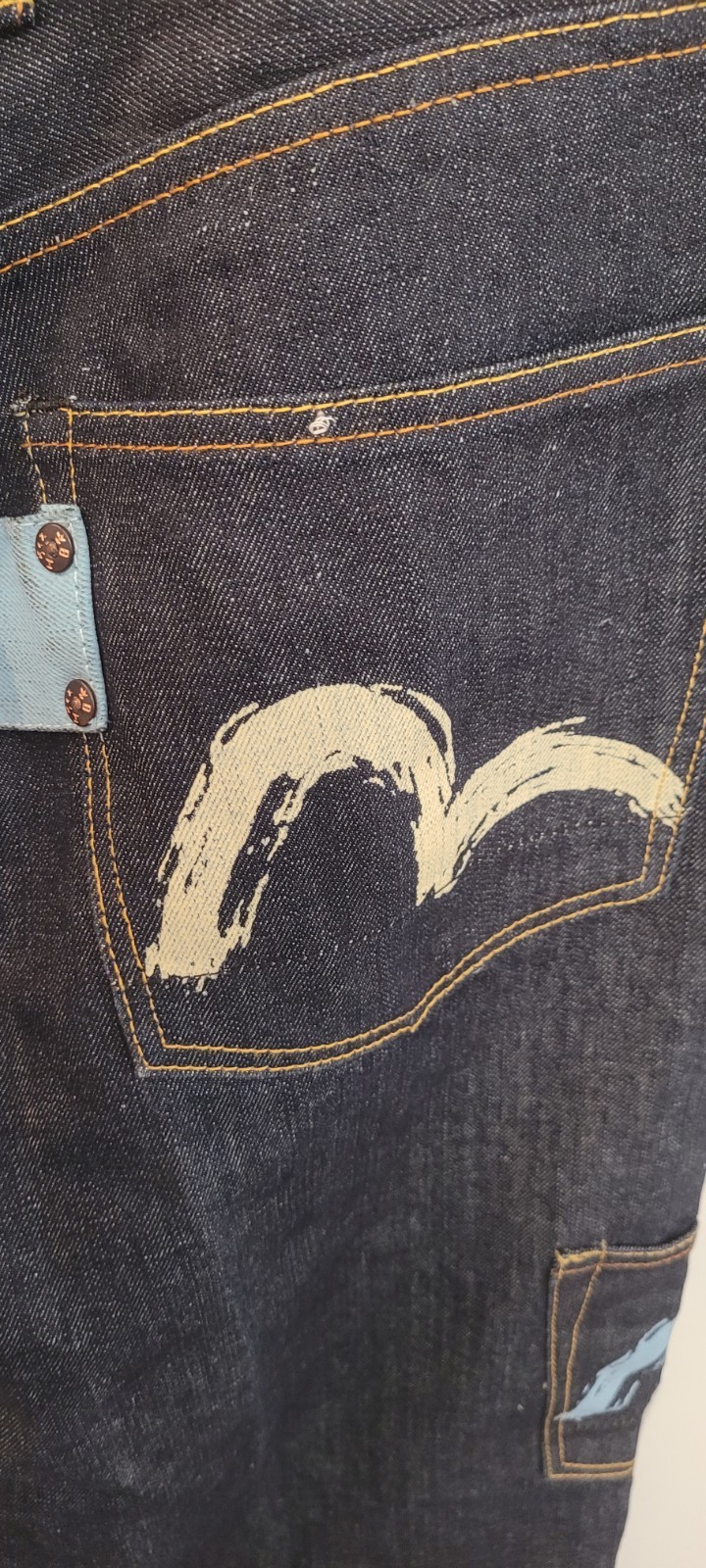 Evisu Heritage Indigo Genes Rare Men Seagull Logo Jeans Size 36 image 9