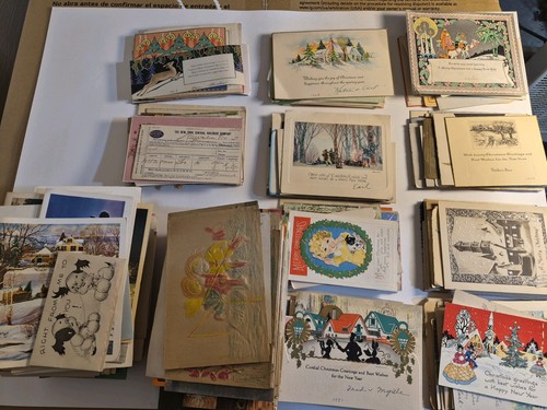 400+ Original Vintage Christmas Cards And Post Cards From 1920s through 1950s