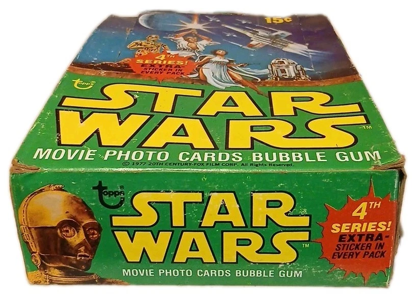 1977 Topps Star Wars Series 4 (Green) Empty Display Box + 2 Wrappers Vintage 🔥 - Image 3 of 4