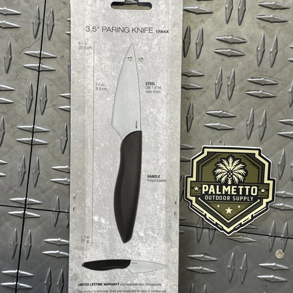 Cuchillo de cocina fijo Kershaw Paring 3,5" acero inoxidable negro polipropileno 1784 Foto 2 de 2