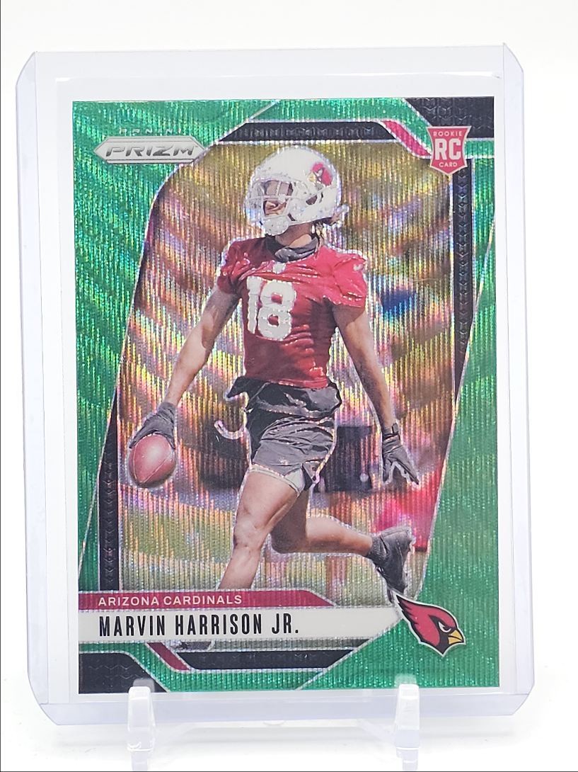 MARVIN HARRISON JR. 2024 PANINI PRIZM ROOKIE GREEN WAVE #375 RC Q5454