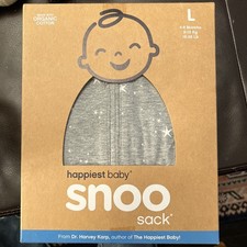 SNOO Happiest Baby Sleepea  5-Second Baby Swaddle Size L - Gray Stars - NEW