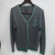 Wizarding World Harry Potter Slytherin Gray Cardigan Sweater Size Adult Small