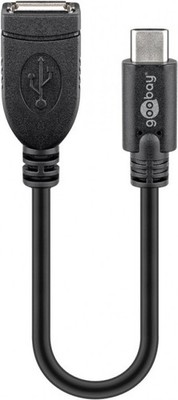 Goobay  USB-C -auf-USB-A-Kabel, 0,2 m, schwarz