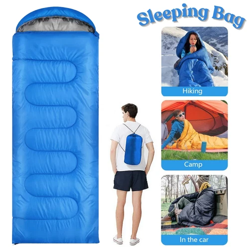 Outdoor Envelope Sleeping Bag Waterproof Warm Adult Camping Hiking for 4 Season