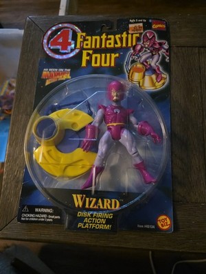 NIP Fantastic Four Wizard Action Figure Toy Biz 1996 Marvel Comics Disk Firing 