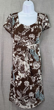 BIYAYCDA Short Sleeve Brown Floral Dress Lined Women's Size 16W