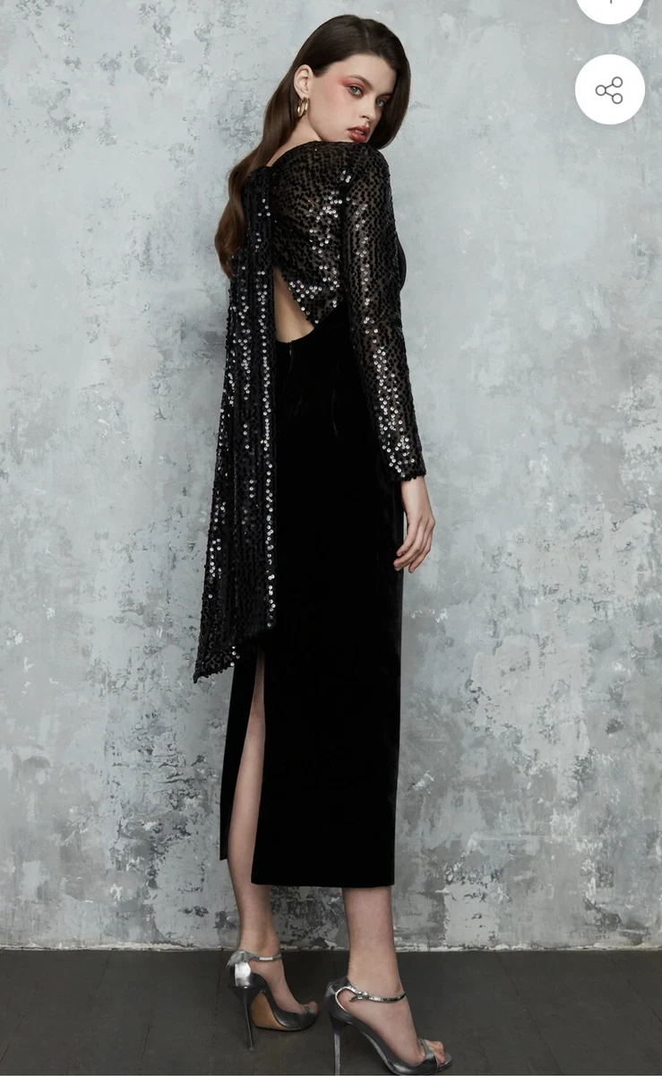100 silk velvet dress Ready to ship