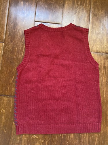 LN Janie Jack Boys 2pc Holiday Christmas Vest Dress Pants Red Grey set 4 4T 5T - Picture 3 of 7