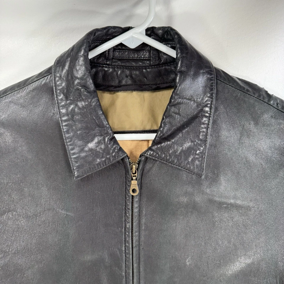 Sea Dream 黑色真皮夹克男式中号-请参阅详情 — 第 2/4 张图片