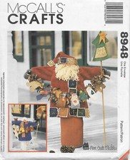 McCall's 8948 Holiday Greeter Dolls Decorative 33" Snowman Santa UNCUT 1997