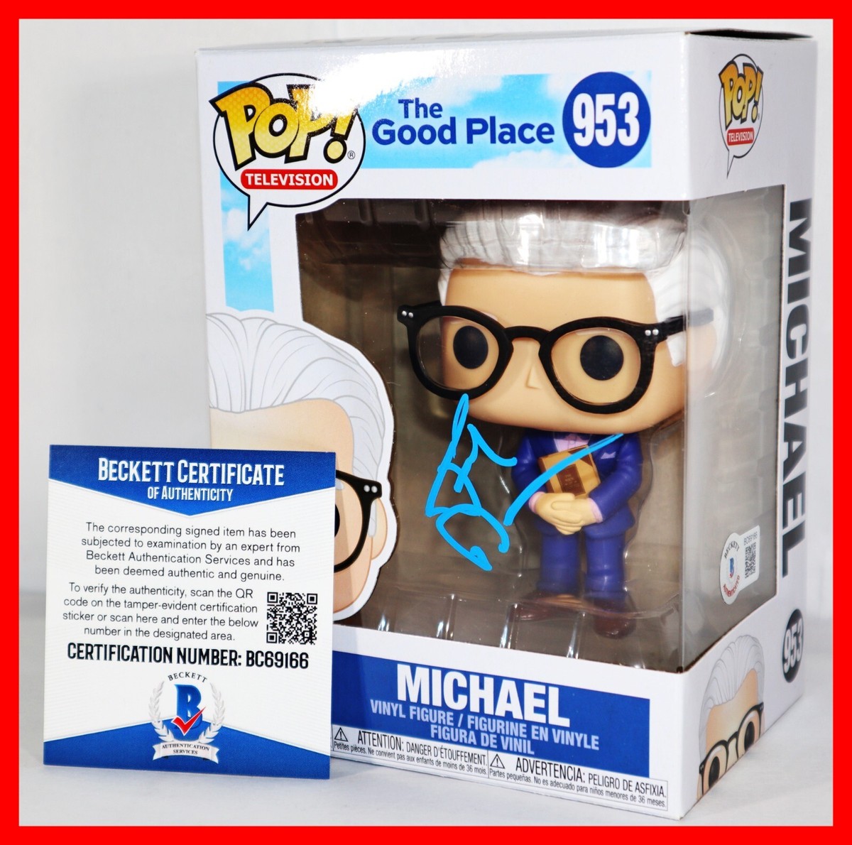 🔥 Ted Danson Signed Autographed Michael Good Place Funko Pop