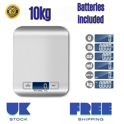 Digitale 22 Pfund 10 kg Küche elektronische Waage LCD Edelstahl, multifunktional
