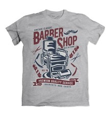 Vintage Barber Shop mens t shirt Razor Gentlemen Tshirt Mens Rebel S-3XL 