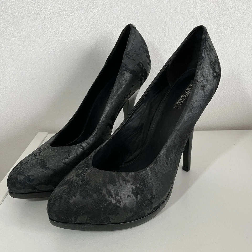 All Saints Ladies EU 40 UK 7 Real Suede Black High Stiletto Heels Shoes VGC - Image 2 of 4