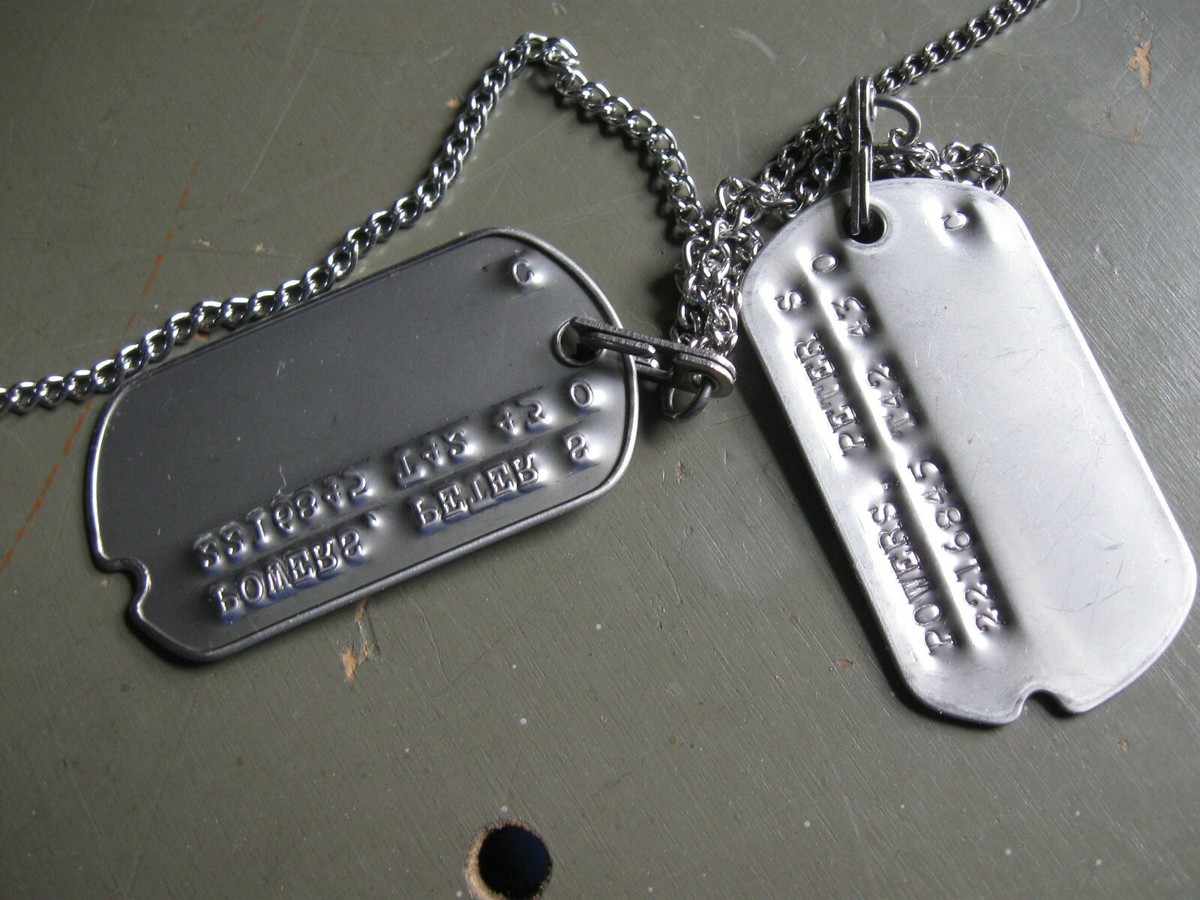 WWII期 ヴィンテージ ドッグタグ ペア ネームプレート US Army ミリ アメリカ軍 米軍 IDネックレス 認識票 ミリタリー ネックレス