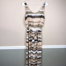 Eliza J Women’s Striped Multi-Colored Belted Tank Maxi Dress Sz 6