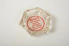 Reco's (S3L-6) Glass Advertising Ashtray 3534 Broadway Eureka Bar Tavern