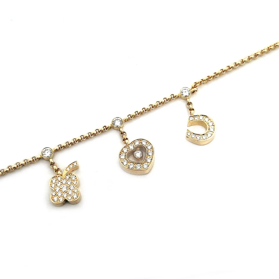6757 Chopard Happy Diamond Gold Bracelet 18k Yellow Lucky Charms - Image 3 of 4