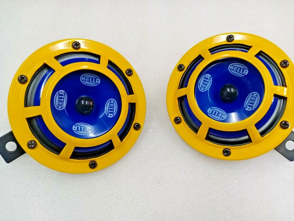 Suzuki Horn Set Dual Tone Genuine Hella 12V Yellow Panther Samurai Jimny HELLA - Image 2 of 4
