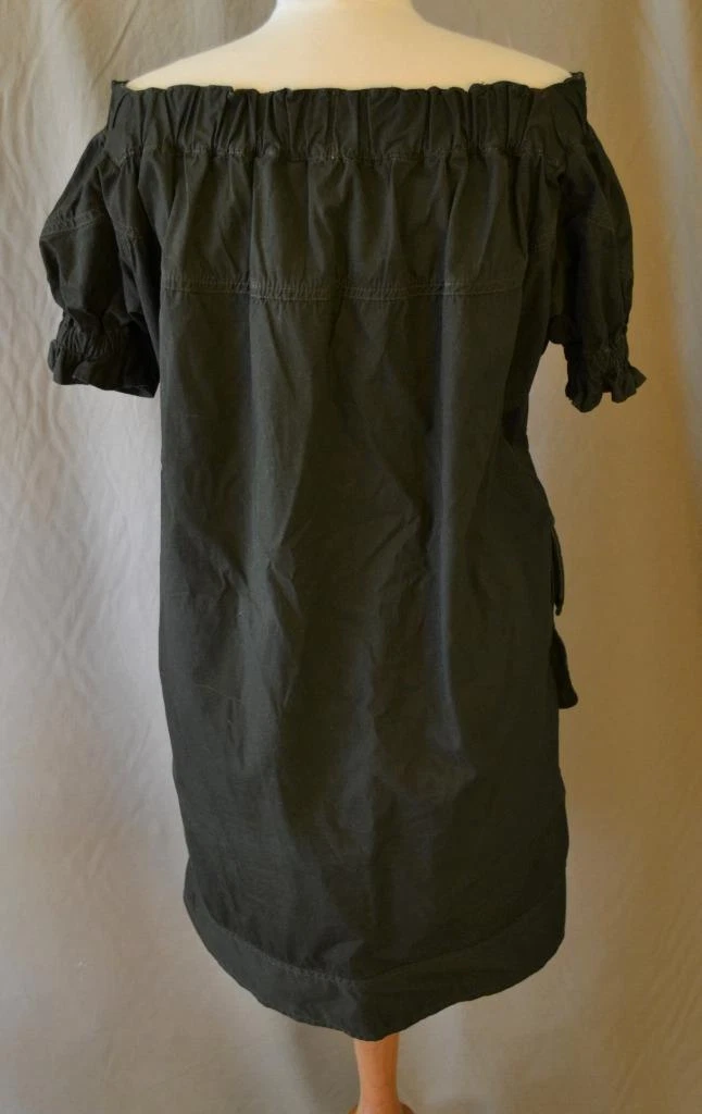 Abito cargo Sacai cotone oliva spalle scoperte taglia 2 media