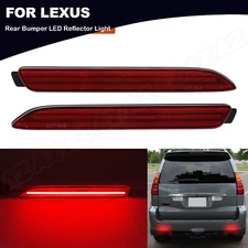 Rear Bumper Reflector LED Stop Brake Light Red Lens For Toyota Venza Lexus GX470