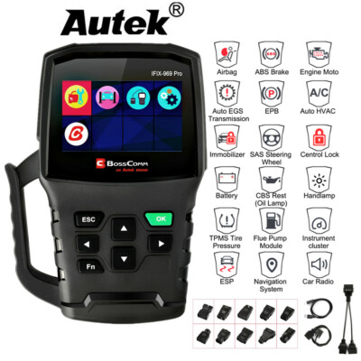 Autek IFIX969 Pro All System OBD2 Scanner ABS SRS DPF TPS IMMO Diagnostic Tool 