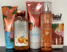 Bath  Body Works Lot of 5 PRETTY AS A PEACH Wash Cream Shower Gel Mist Lotion