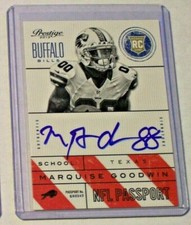 2013 Prestige NFL Passport Autograph Marquise Goodwin Bills Texas Auto
