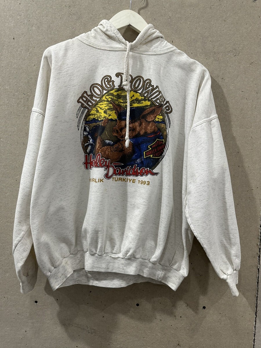 Vintage 80s Harley Davidson Hog Power hoodie Made In USA 3D