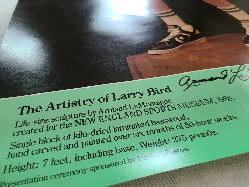 LITOGRAFÍA DE COLECCIÓN LARRY BIRD 20X28 FIRMADA POR EL ARTISTA ARMAND LA MONTAGNE Boston #3 Foto 3 de 4