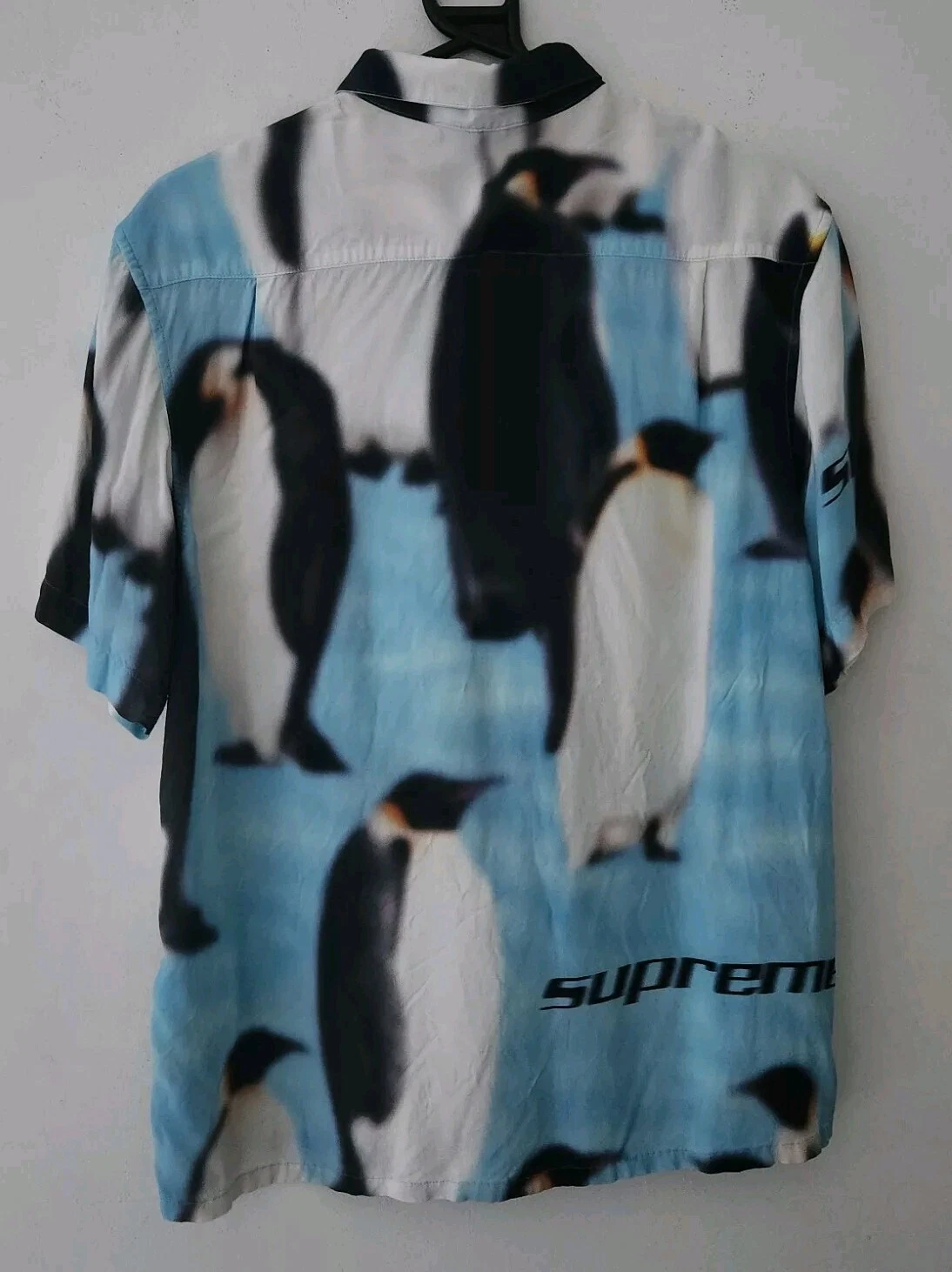 FW20 Supreme Penguin Rayon S/S Shirt Size M medium Blue short sleeved