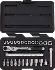 GEARWRENCH 27pc 1/4" Pass-Thru 6pt SAE/Metric Socket Tool Set 891427