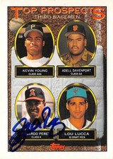 Eduardo Perez autographed baseball card (California Angels) 1993 Topps #494