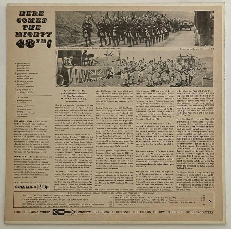 Here Comes The Mighty 48th 25 Great Parade Favorites LP M- 6i Columbia CS-8338 - Image 2 of 2