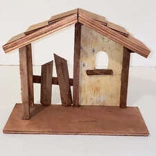 Vintage Wooden Nativity Creche Manger Stable
