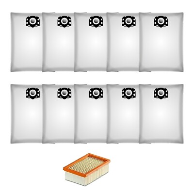 10x Staubsaugerfilter & 1x Filter für Kärcher 2.863-006.0 für MV4 WD6 WD5 WD4