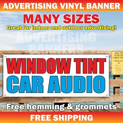 #ad #ad WINDOW TINT CAR AUDIO Advertising Banner Vinyl Sign Service Detailing Auto Wash $121.84